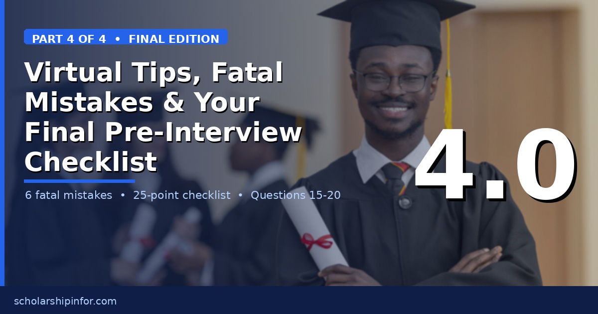 UK Scholarship Interview Questions: Virtual Interview Tips, Fatal Mistakes and Final Checklist